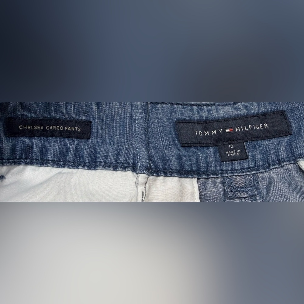 TOMMY HILFIGER WOMEN’S CHELSEA CARGO JEANS BLUE. SIZE: 12 CASUAL - Picture 13 of 15
